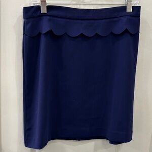 Navy Blue Scalloped Hem banana republic Skirt